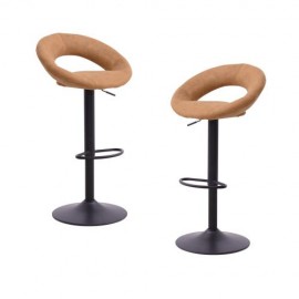 2 Bancos Para Barra De Tela Color Caramel