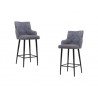 2 Bancos Califa De Tela Color Gris