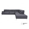 Sala Esquinera Bend De Piel Italiana Color Gris Onix Marca Boal
