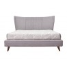 Cama Urbana De Madera King Size Tapizada Cabecera Y Base Color Gris