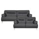 Sala Bend De Piel Italiana Color Gris de Boal